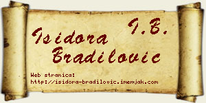 Isidora Bradilović vizit kartica